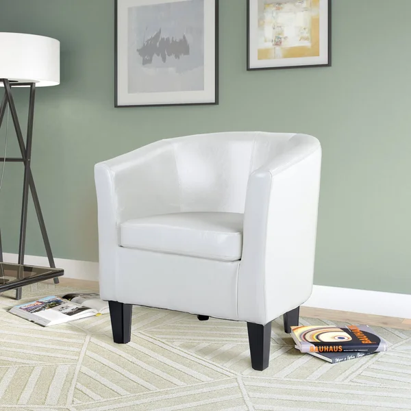 CorLiving Antonio Bonded Leather Tub Chair - Dark Brown
