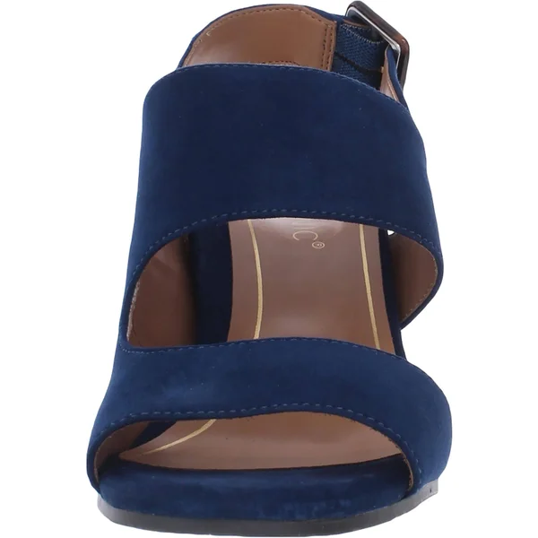 Vionic Bianca Womens Suede Ankle Strap Block Heels, Wine