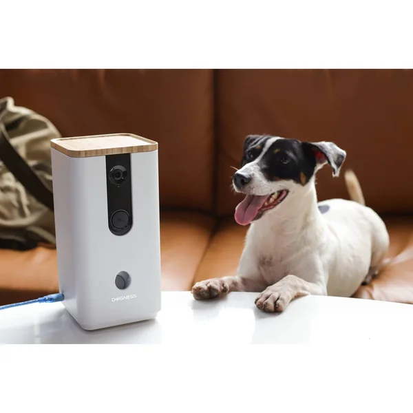 Dogness Pet Treat Dispenser with Camera, White