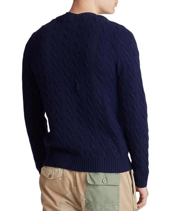 Polo Ralph Lauren Men's Cable Wool-Cashmere Sweater - New Forest