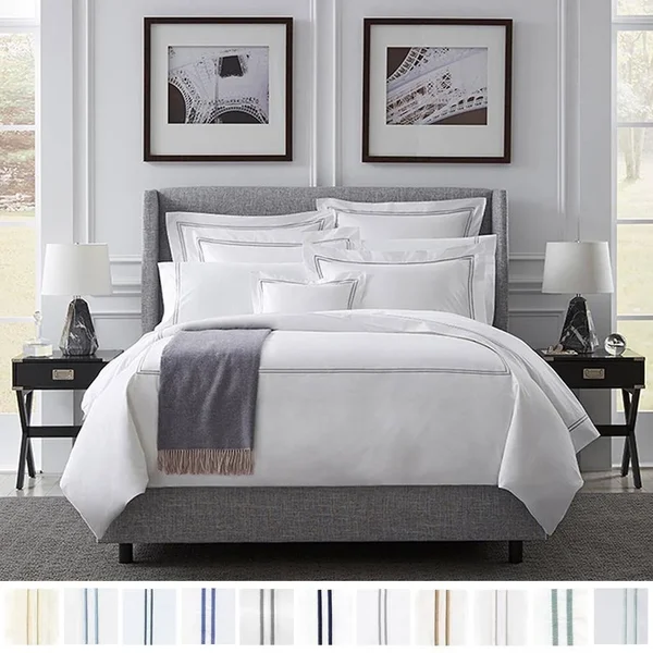Sferra Grande Hotel Duvet COVER - Twin - White/White