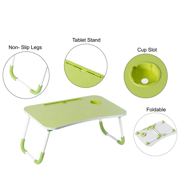 Bed Tray Laptop Foldable Table, Kids Lap Desk Homework Table - Green