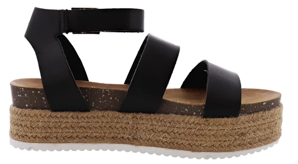 Patrizia Larissa Women's Espadrille Platform Sandals - Size: 37, Black