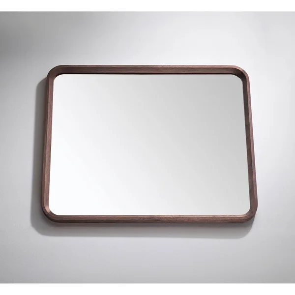 Bathroom Mirror Vela 36x22 Modern Style - Dark Walnut