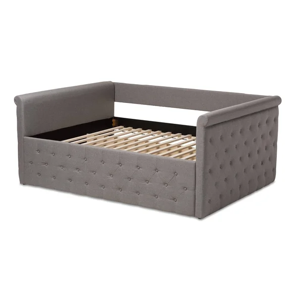 Baxton Studio Amaya Full or Queen Size Fabric Daybed Grey Queen
