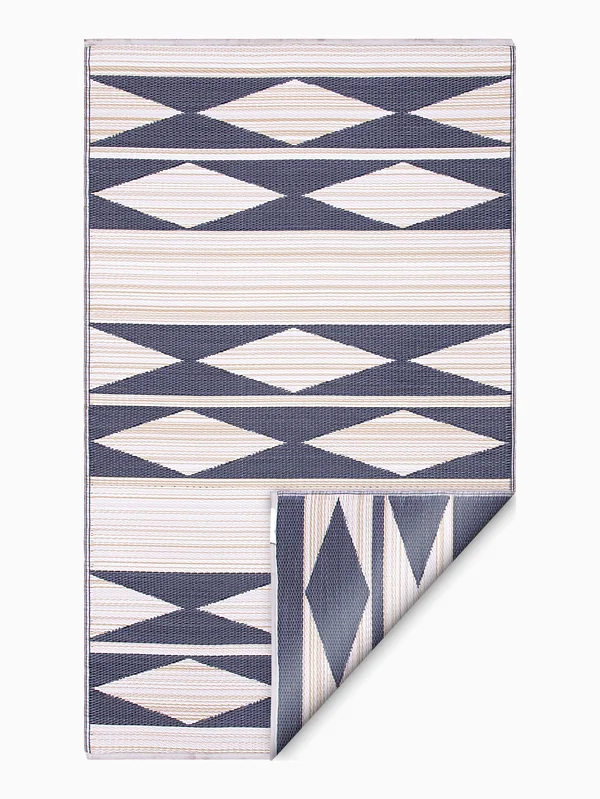 Fab Habitat Reversible Rugs - Indoor or Outdoor Use, Stain Resistant, Easy to Clean Weather Resistant Floor Mats, Cairo - Natu