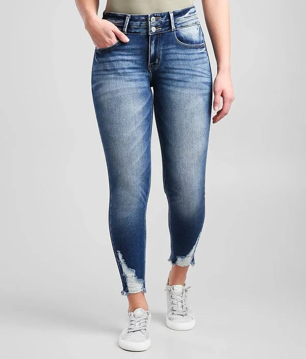 Kancan Signature Kurvy Mid-Rise Ankle Skinny Jean - Blue 30/27 - Women&