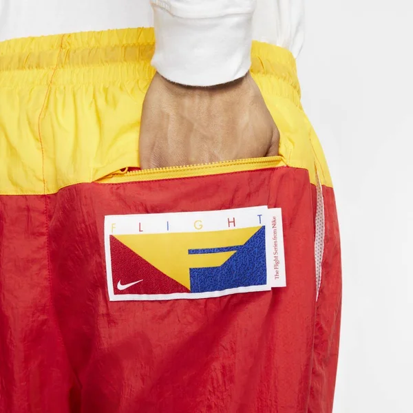 Nike Men's Flight Basketball Pants Yellow-Red-Blue CN8512-657