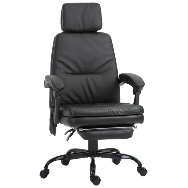 Vinsetto 6-Point Vibration Massaging Office Chair with High BACK - Height Adjustable, Padded Seat and Wheels - Black