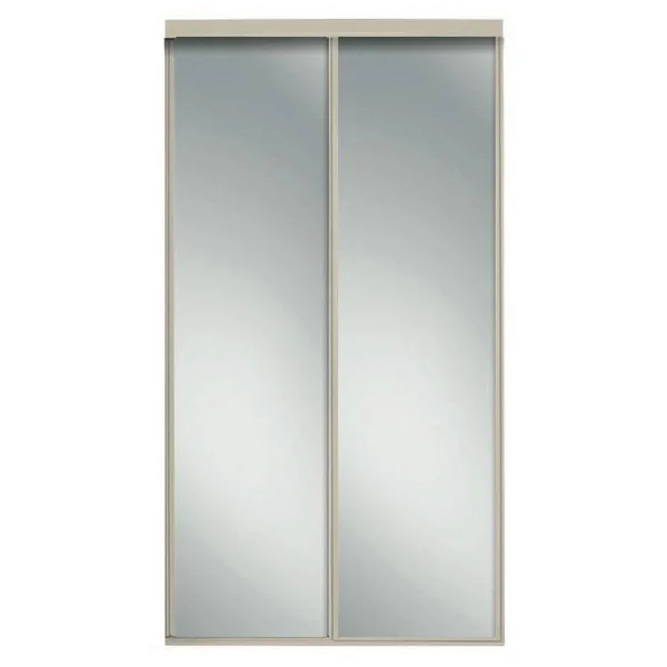 Contractors Wardrobe 84 in. x 96 in. Concord Brushed Nickel Aluminum Frame Mirrored Interior Sliding Door