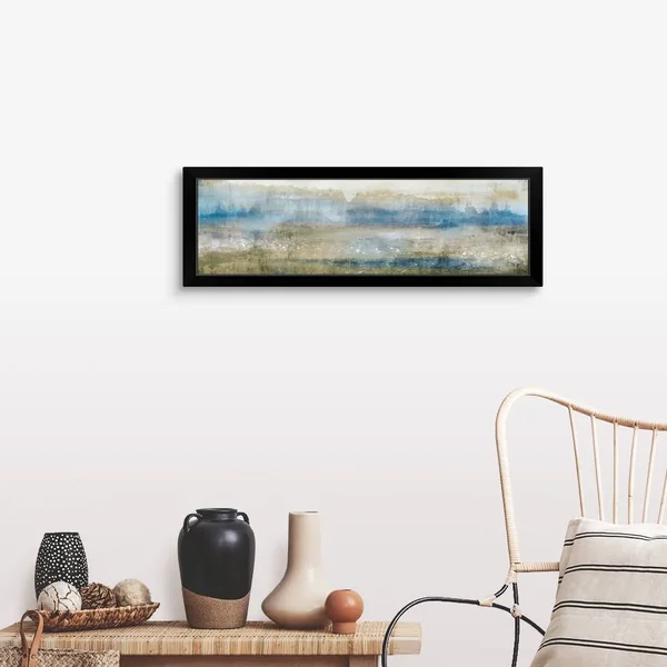 Gold Field, Black Framed Wall Art, 36x12, Great Big Canvas