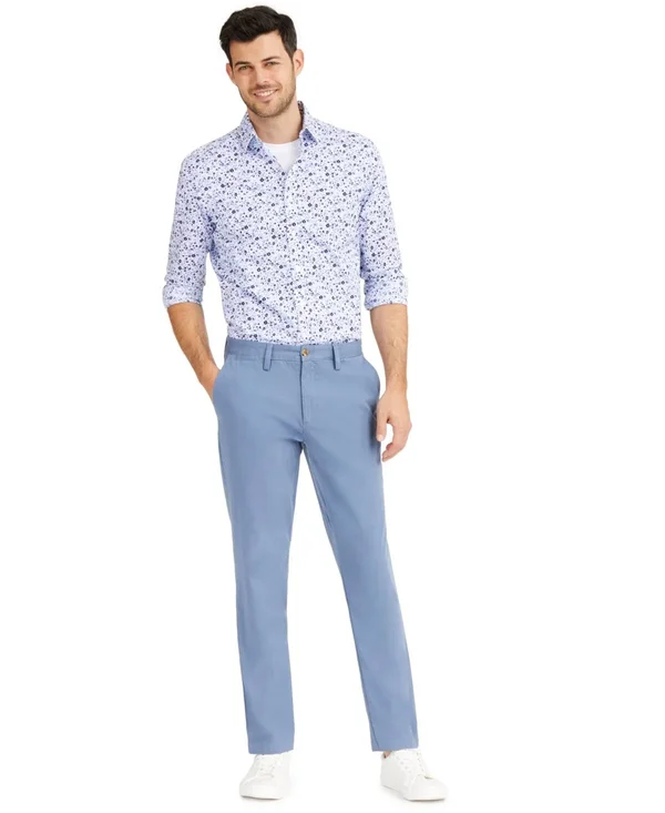 Club Room Men's Four-Way Stretch Pants 40 x 32 Wedgewood Blue