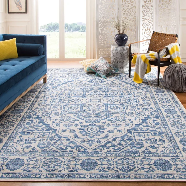 Safavieh 2& x 20& Brentwood BNT832M Navy Light Grey Rug