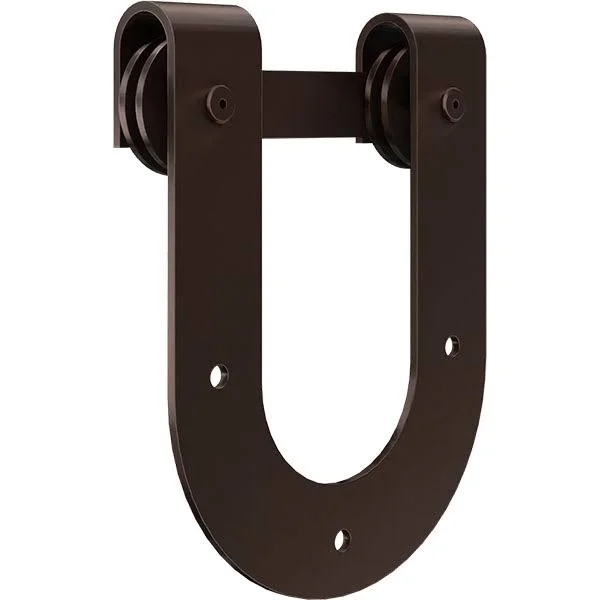 Premium Horseshoe Roller Hanger w/ Bolts for Barn Door for 2 1/4x22 Doors, Rustic Brown