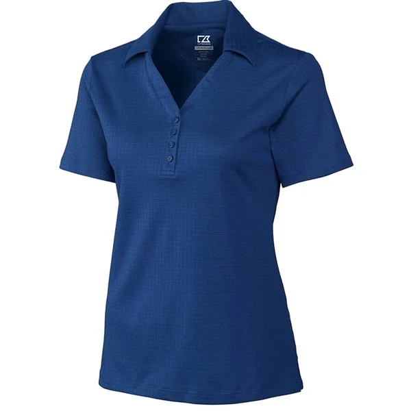 Cutter and Buck DryTec Luxe Element Jacquar Golf Polo 2015 Ladies Closeout, Women's, Size: XS, Blue