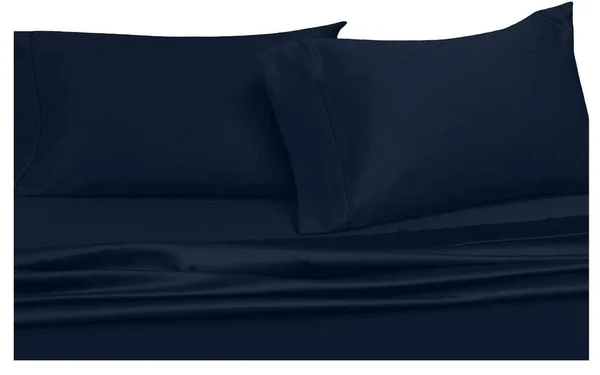 Royal Hotel Bedding Split-King: Adjustable King Bed Sheets 5pc Solid Navy 100% Cotton 600-Thread-Count - Deep Pocket
