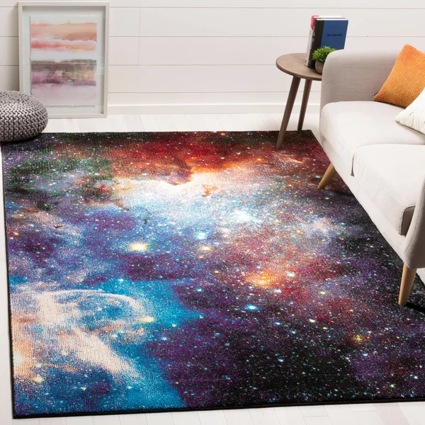 Safavieh Galaxy GAL109P 5&3x22 x 5&3x22 Round Purple, Multi Area Rug