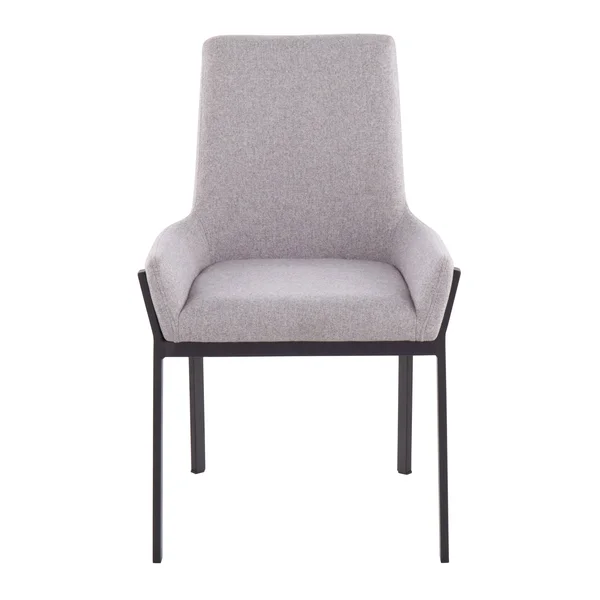 LumiSource Odessa Grey Fabric & Black Steel Dining Chair (Set of 2)