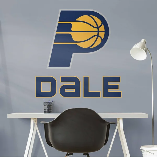Indiana Pacers: Stacked Personalized Name - Officially Licensed NBA TRANSFER Wall Decal in Yellow by Fathead, Vinyl