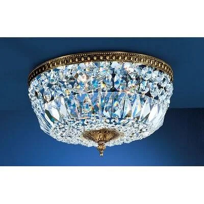 Hailsham Light Semi-Flush Mount House of Hampton Size: 8.5x22 H x 18x22 W x 18x22 D, Finish: Roman Bronze, Crystal Type: Italian