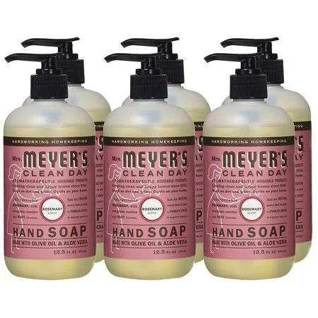 Liquid Hand Soap, Cruelty-Free and Biodegradable Formula, Rosemary Scent, 12.5 Fluid Ounce per Pack, (Pack of 6)