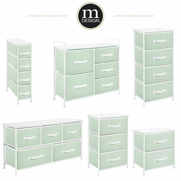 mDesign Narrow Dresser Storage Organizer Tower - 4 Drawers