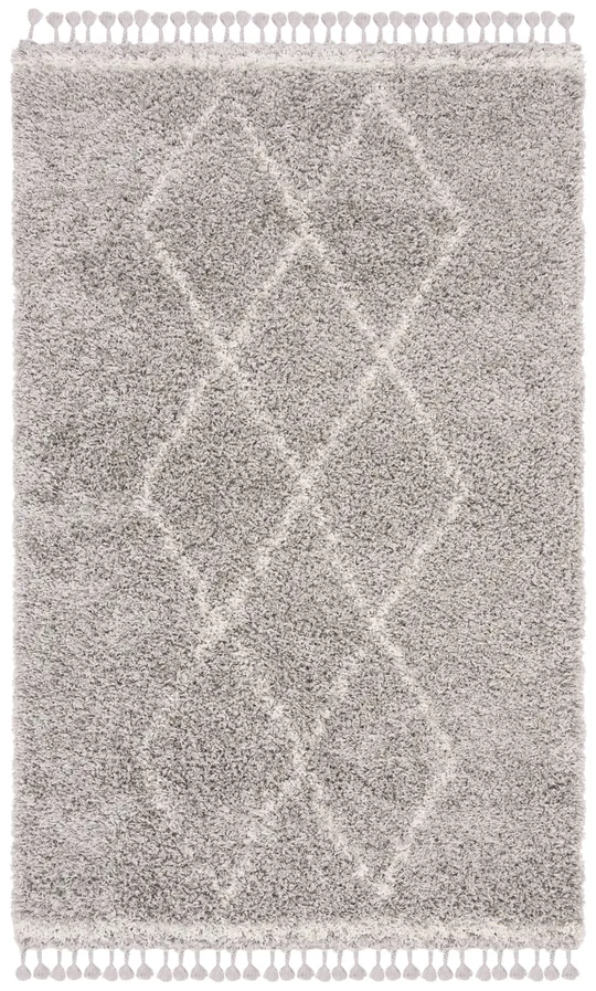 Safavieh Pro Lux Shag PLX435F 5&0x22 x 8&0x22 Grey - Cream Area Rug