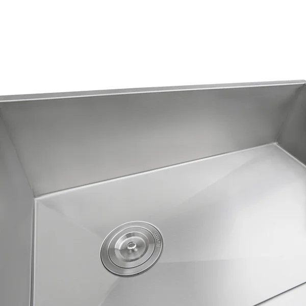 Ruvati 30-Inch Slope Bottom Offset Drain Undermount Kitchen Sink Single Bowl Stainless Steel - RVH7480