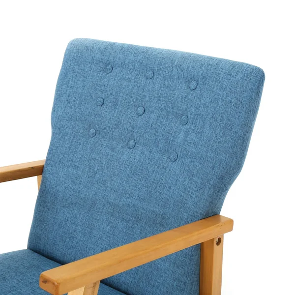 Christopher Knight Home Harvey Mid Century Modern Fabric Rocking Chair by - Blue