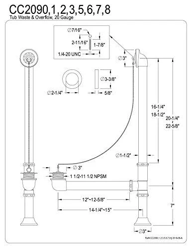 Kingston Brass CC2090 Vintage Clawfoot Tub Drain Matte Black