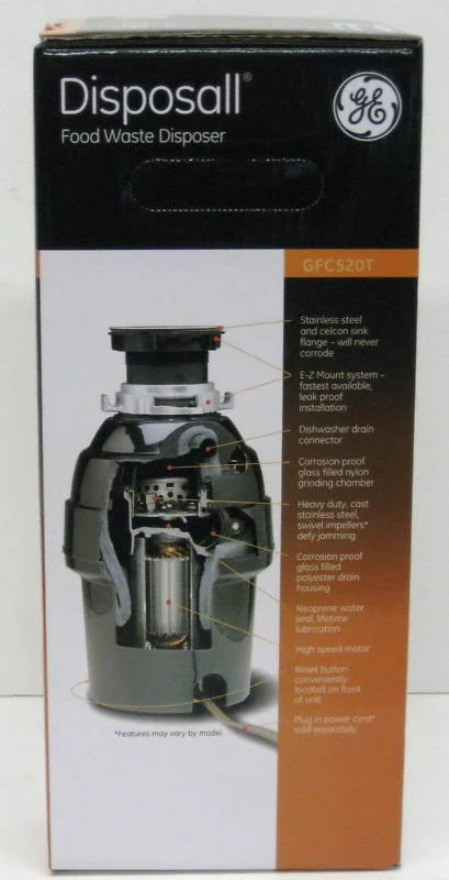 GE GFC520V Steel, Steel Garbage Disposal - Black