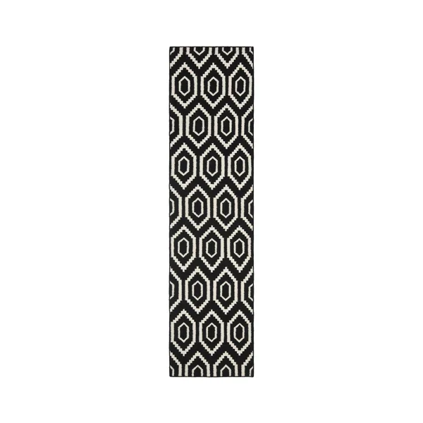 Safavieh 8& x 10& Dhurries DHU556L Black - Ivory Rug