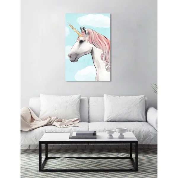 Oliver Gal 'Pastel Unicorn Mane' Fantasy and sci-fi Wall Art Canvas Print - Pink - Blue - 24 x 36