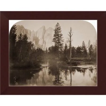 East Urban Home River View - Down The Valley - Yosemite California 1861 Framed Photographic Print Size: 11x22 H x 14x22 W, Forma