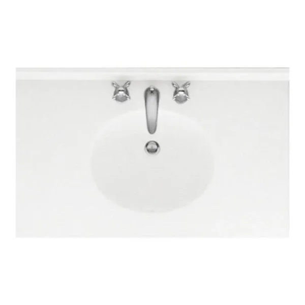 Swan Ellipse Solid Surface 61&& Single Bathroom Vanity Top, White