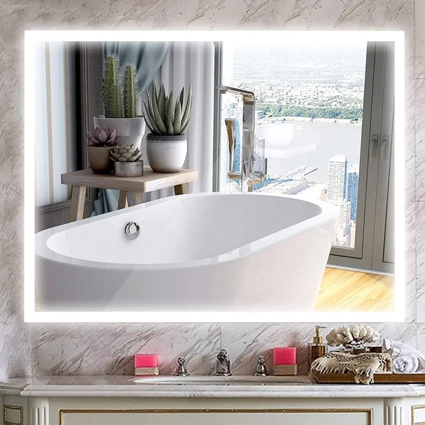 Vanity Art LED Lighted 36-Inch Bathroom Mirror with Sensor Switch - White