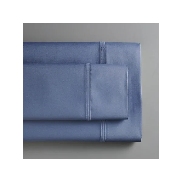 Simply Vera Vera Wang 800 Thread Count Egyptian Cotton Stripe Sheet Set or Pillowcase - Blue, Queen Set
