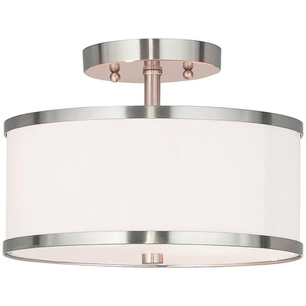 Livex Lighting 6366-91 Park Ridge - 2 Light Semi-Flush Mount Brushed Nickel