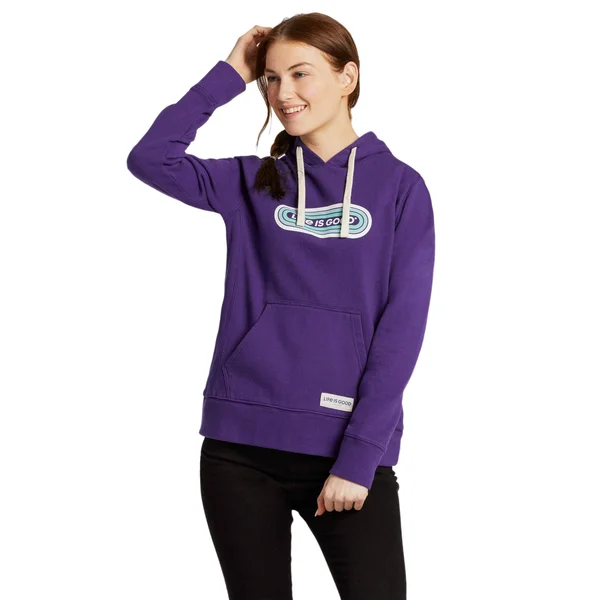 Life Is Good Women's Lig Pill Simply True Hoodie, Deep Purple