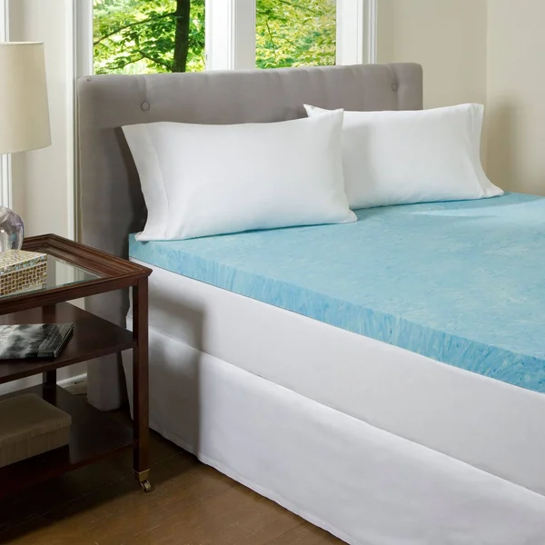 ComforPedic Beautyrest 2-Inch Gel Memory Foam Mattress Topper, Blue, Full