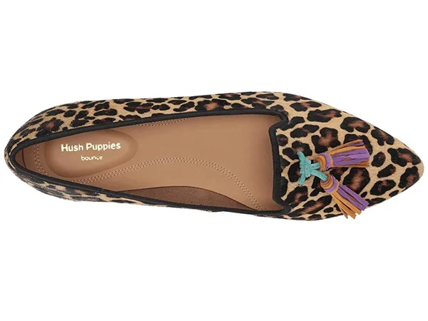 Hush Puppies Sadie Tassel Slip-On 9 Women's Leopard