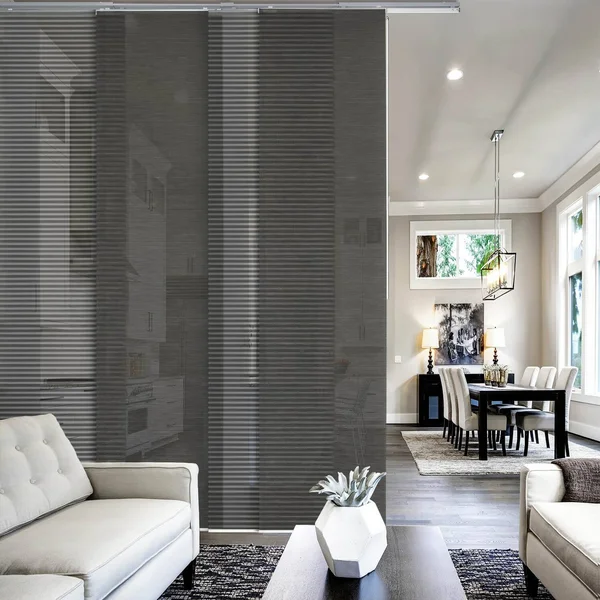 GoDear Design Moon Light Filtering Adjustable Sliding Window Panel Track with 23 in. Slates Upto 86 in. W x 96 in. L