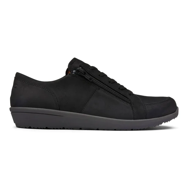 Women's Vionic Abigail Lace Up Sneaker Black Nubuck 9 W