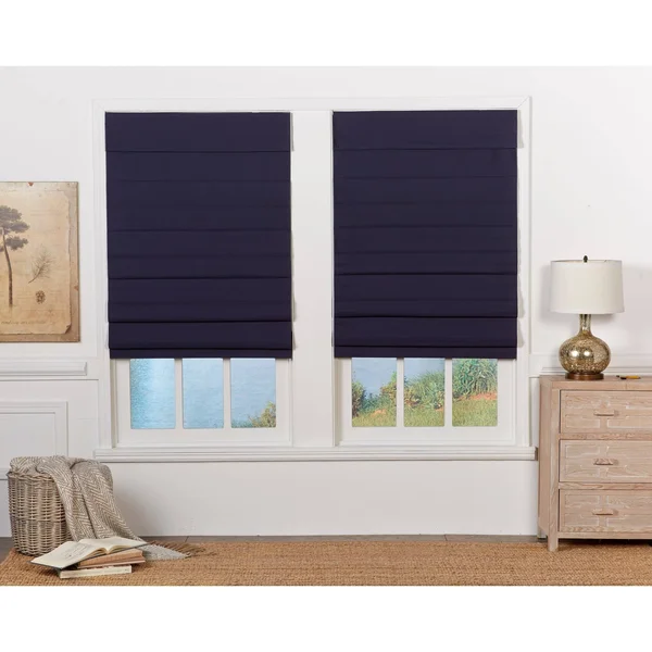 Taylor & Olive Halfway Navy Insulating Cordless Roman Shade - 58 x 72