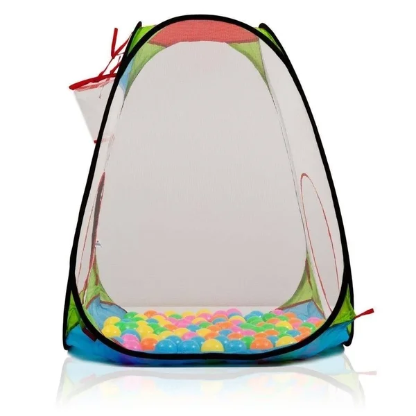 Dimple Childrens Pop Up Playhouse Tent with Set of 100 Colorful Balls Ball Pit with Basketball Hoop - for Indoor and Out