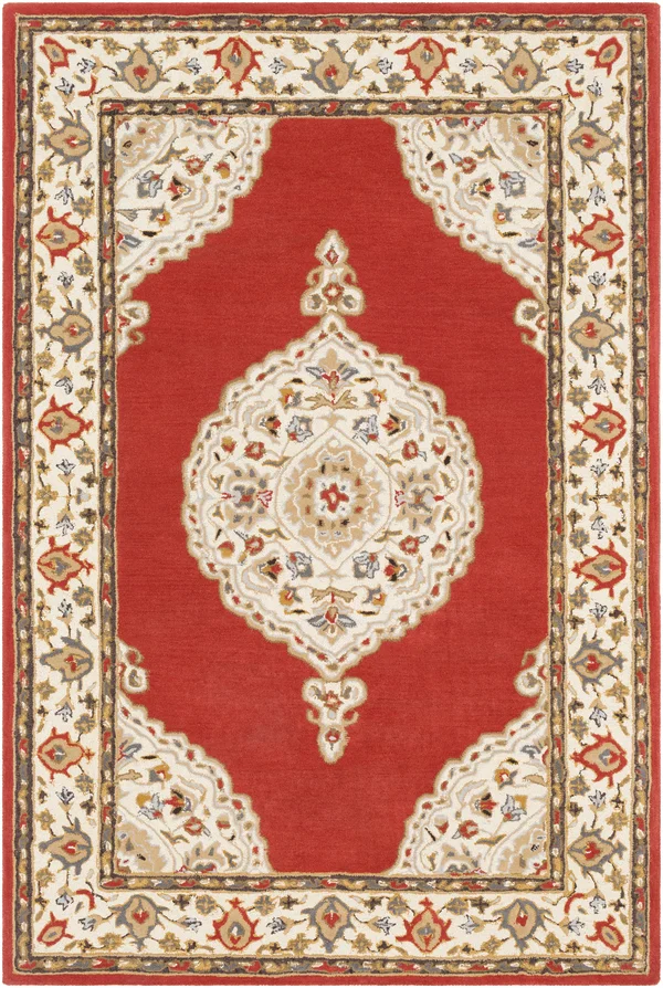 Traditional BHS-0065608-P Tufted Wool Rust Classic Accent Rug