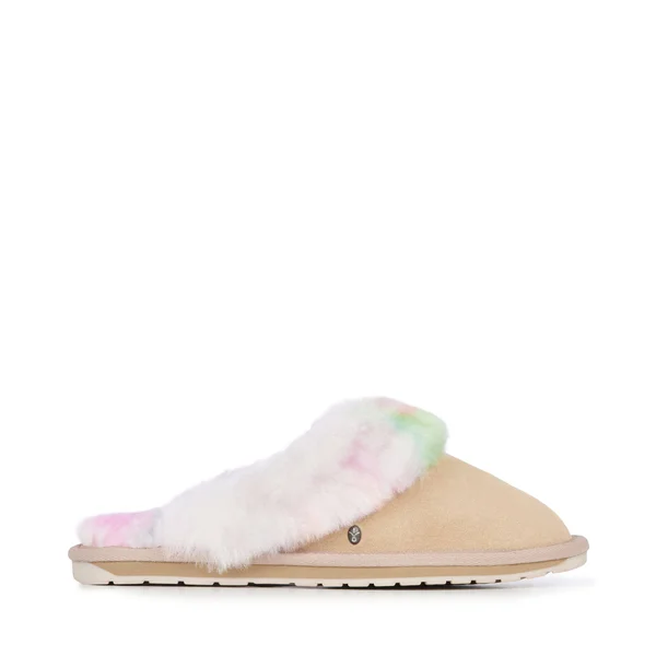 Emu Australia Jolie Tie Dye Womens Sheepskin Slipper - Fairy Floss - Size 10