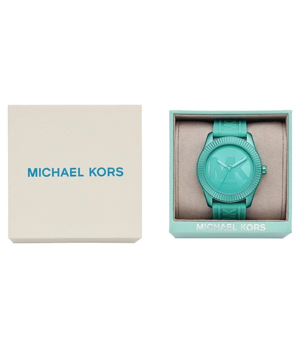 Michael Kors Women's Maddye Aqua Silicone Strap Watch 43mm - Blue