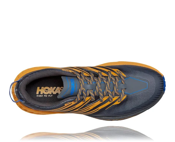 Hoka Men's Speedgoat 4 Castlerock/Golden Yellow, 15