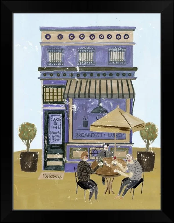 Local Cafe II, Black Framed Wall Art, 18x24, Great Big Canvas